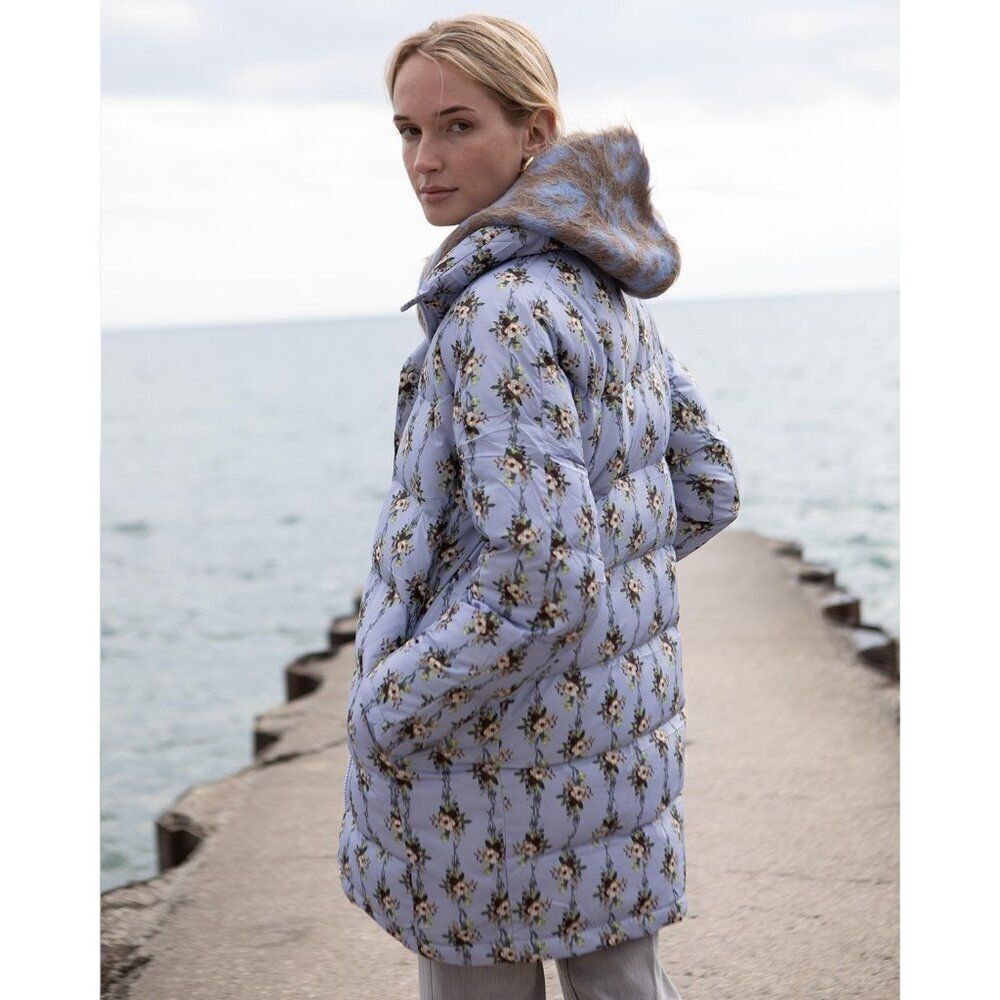 Rachel Antonoff $525 Insulated Jemma Floral Winter Snow Parka Jacket Coat Size S
